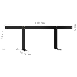 vidaXL Backrest for Pallet Sofa Black 110 cm Iron