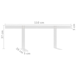 vidaXL Backrest for Pallet Sofa White 110 cm Iron - Sofa In Store