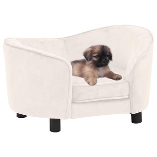 vidaXL Dog Sofa Cream 69x49x40 cm Plush - Sofa In Store
