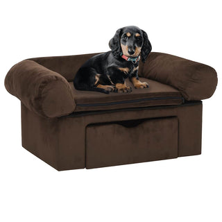 vidaXL Dog Sofa with Drawer Brown 75x50x38 cm Plush - Sofa In Store