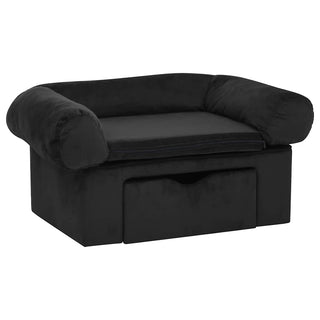 vidaXL Dog Sofa with Drawer Black 75x50x38 cm Plush - Sofa In Store