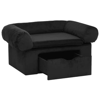 vidaXL Dog Sofa with Drawer Black 75x50x38 cm Plush - Sofa In Store
