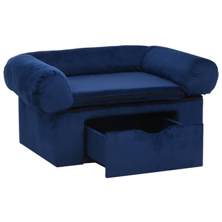 vidaXL Dog Sofa with Drawer Blue 75x50x38 cm Plush - Sofa In Store