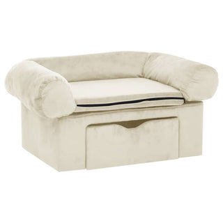 vidaXL Dog Sofa with Drawer Cream 75x50x38 cm Plush - Sofa In Store