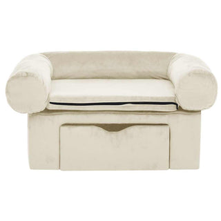 vidaXL Dog Sofa with Drawer Cream 75x50x38 cm Plush - Sofa In Store