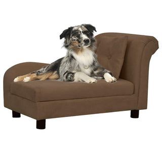 vidaXL Dog Sofa with Pillow Brown 83x44x44 cm Plush - Sofa In Store