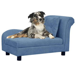 vidaXL Dog Sofa with Pillow Blue 83x44x44 cm Plush - Sofa In Store