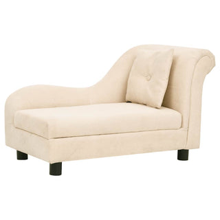 vidaXL Dog Sofa with Pillow Cream 83x44x44 cm Plush - Sofa In Store