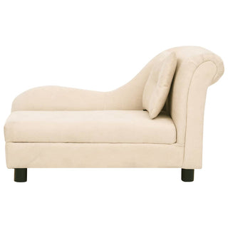 vidaXL Dog Sofa with Pillow Cream 83x44x44 cm Plush - Sofa In Store