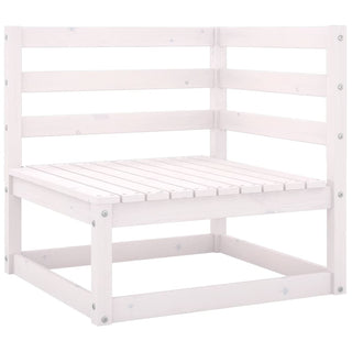 vidaXL Garden Corner Sofa White Solid Wood Pine - 805661 - Sofa In Store