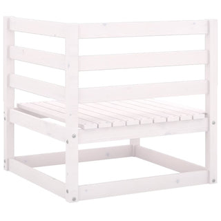 vidaXL Garden Corner Sofa White Solid Wood Pine - 805661 - Sofa In Store