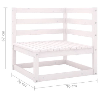 vidaXL Garden Corner Sofa White Solid Wood Pine - 805661 - Sofa In Store