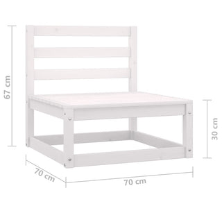 vidaXL Garden Middle Sofa White Solid Wood Pine - 805666 - Sofa In Store