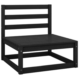 vidaXL Garden Middle Sofa Black Solid Wood Pine - 805669