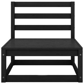 vidaXL Garden Middle Sofa Black Solid Wood Pine - 805669