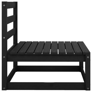 vidaXL Garden Middle Sofa Black Solid Wood Pine - 805669