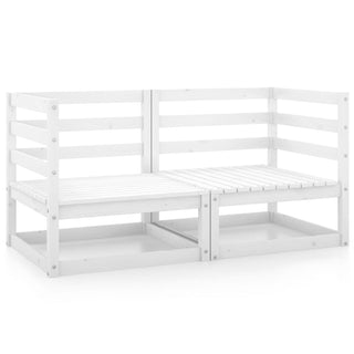 vidaXL Garden Corner Sofas 2 pcs White Solid Wood Pine - 805676 - Sofa In Store