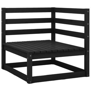 vidaXL Garden Corner Sofas 2 pcs Black Solid Wood Pine - 805679