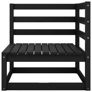 vidaXL Garden Corner Sofas 2 pcs Black Solid Wood Pine - 805679