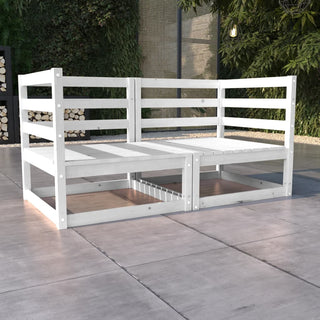 vidaXL Garden 2-Seater Sofa White Solid Pinewood - 3075245 - Sofa In Store