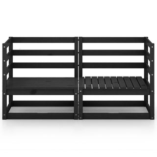 vidaXL Garden 2-Seater Sofa Black Solid Pinewood - 3075248