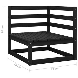 vidaXL Garden 2-Seater Sofa Black Solid Pinewood - 3075248