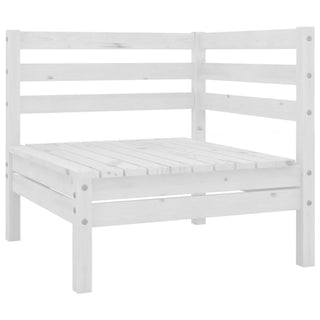 vidaXL Garden Corner Sofa White Solid Wood Pine - 806568 - Sofa In Store