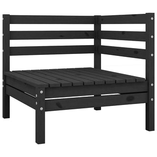 vidaXL Garden Corner Sofa Black Solid Wood Pine - 806571
