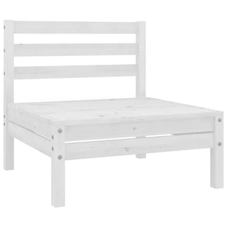vidaXL Garden Middle Sofa White Solid Wood Pine - 806573 - Sofa In Store