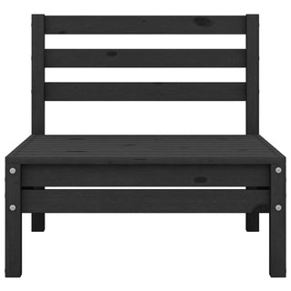 vidaXL Garden Middle Sofa Black Solid Wood Pine - 806576