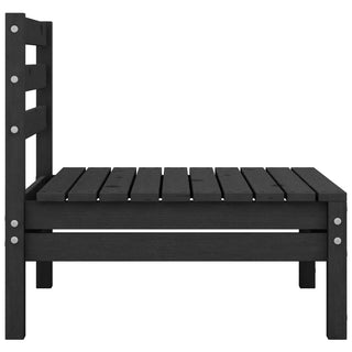 vidaXL Garden Middle Sofa Black Solid Wood Pine - 806576