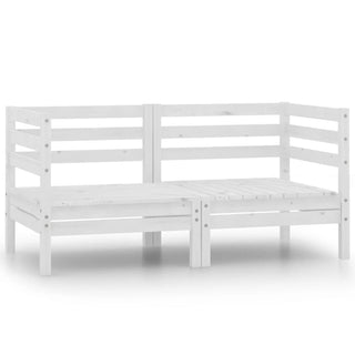 vidaXL Garden Corner Sofas 2 pcs White Solid Pinewood - Sofa In Store