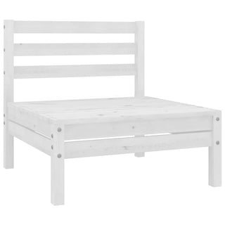 vidaXL Garden Middle Sofas 2 pcs White Solid Pinewood - Sofa In Store