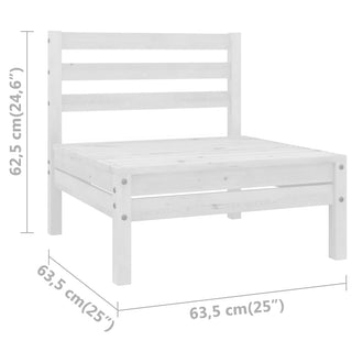 vidaXL Garden Middle Sofas 2 pcs White Solid Pinewood - Sofa In Store