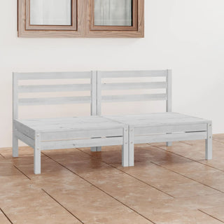 vidaXL Garden 2-Seater Sofa White Solid Pinewood - 3082373 - Sofa In Store