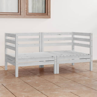vidaXL Garden 2-Seater Sofa White Solid Pinewood - 3082388 - Sofa In Store
