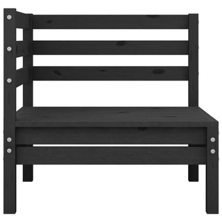 vidaXL Garden 2-Seater Sofa Black Solid Pinewood - 3082391