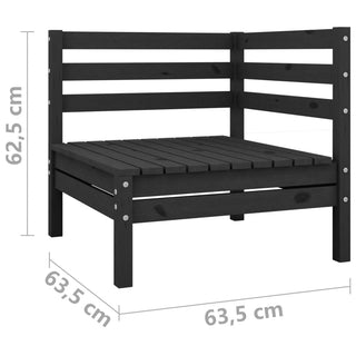vidaXL Garden 2-Seater Sofa Black Solid Pinewood - 3082391