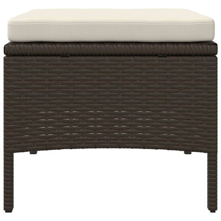 vidaXL Garden Sofa 2-Seater with Table and Stools Brown Poly Rattan - Sofa In Store