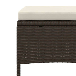 vidaXL Garden Sofa 2-Seater with Table and Stools Brown Poly Rattan - Sofa In Store