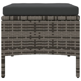 vidaXL Garden Sofa 2-Seater with Table and Stools Grey Poly Rattan - Sofa In Store
