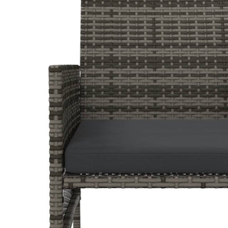 vidaXL Garden Sofa 2-Seater with Table and Stools Grey Poly Rattan - Sofa In Store