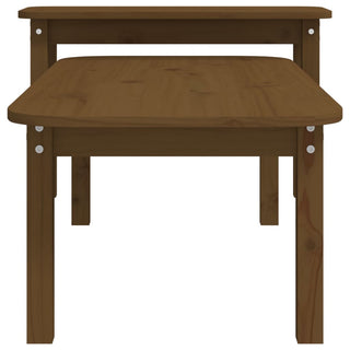 vidaXL 2 Piece Coffee Table Set Honey Brown Solid Wood Pine - Sofa In Store