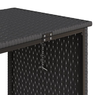 vidaXL Garden Sofa with Table and Cushions L-Shaped Black Poly Rattan - 362347 - Sofa In Store