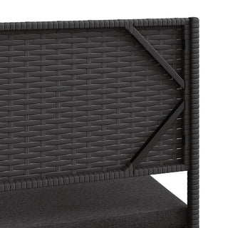 vidaXL Garden Sofa with Table and Cushions L-Shaped Black Poly Rattan - 362347 - Sofa In Store
