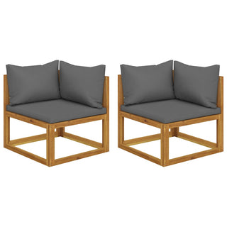 vidaXL Sectional Corner Sofas 2 pcs with Cushions Solid Wood Acacia - 318551