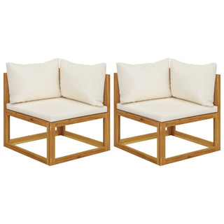 vidaXL Sectional Corner Sofas 2 pcs with Cushions Solid Wood Acacia - 318552