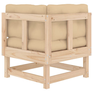 vidaXL Corner Sofa with Cushions Solid Wood Pine - 825422