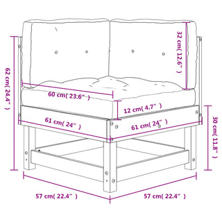vidaXL Corner Sofa with Cushions Grey Solid Wood Pine - 825424
