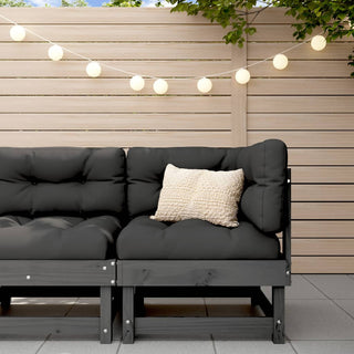 vidaXL Corner Sofa with Cushions Grey Solid Wood Pine - 825424